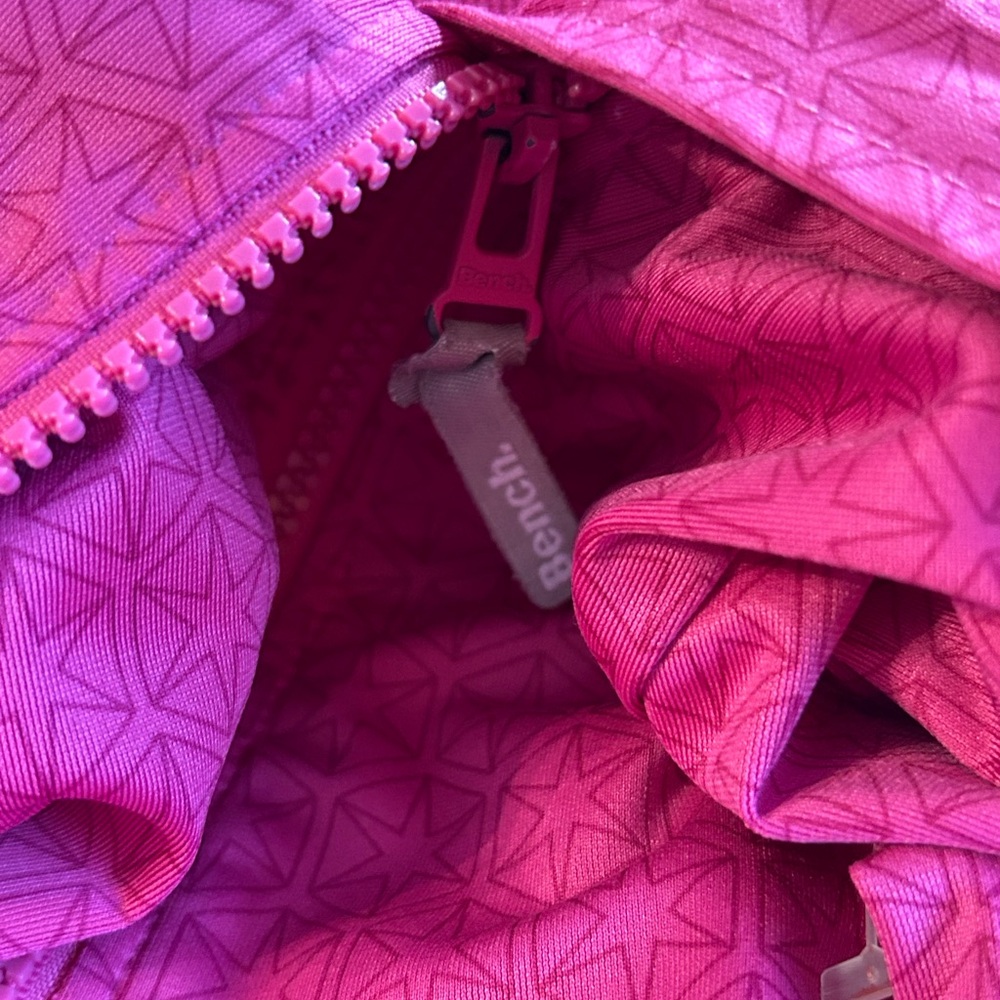 Bench Raspberry Pink Geometric Track Jacket Full Zip - Size XS EUC - Picture 5 of 9